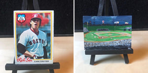 1978 Topps Carlton Fisk Card - Fenway Park Painting