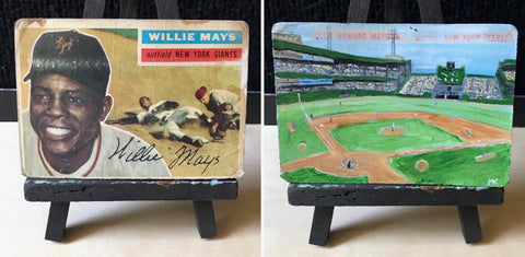 1956 Topps Willie Mays Card - Polo Grounds Painting