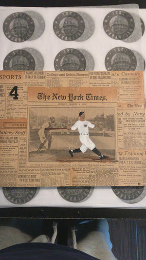 Lou Gehrig painting - (1928) New York Times