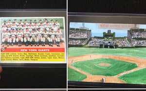 1956 NY Giants Team Card - Polo Grounds CF Painting