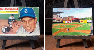 1956 Topps Pee Wee Reese Card - Ebbets Field Painting