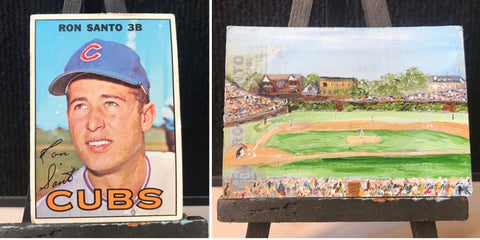 1967 Topps Ron Santo Card - Wrigley Field Painting