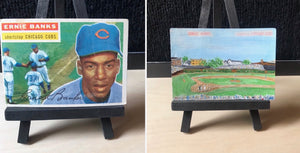 1956 Topps Ernie Banks Card - Wrigley Field Painting