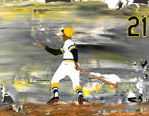 Roberto Clemente Swinging Print (11X14)