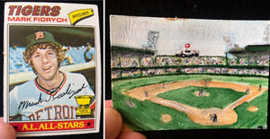 1977 Topps Mark Fidrych Rookie Card - Tiger Stadium Painting