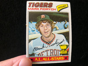1977 Topps Mark Fidrych Rookie Card - Tiger Stadium Painting