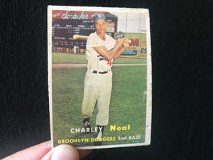 1957 Topps Charlie Neal Card - Ebbets Field Painting