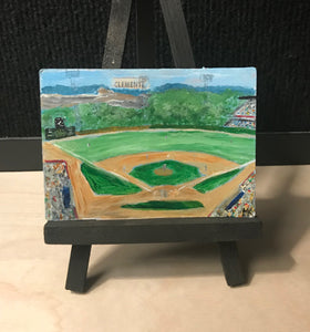 1969 Topps Roberto Clemente Card - Forbes Field Painting