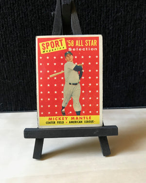 1958 Topps Mickey Mantle Card - Yankee Stadium Painting