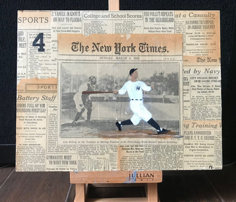 Lou Gehrig painting - (1928) New York Times